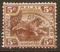Federated Malay States 1922 5c Brown. SG62.